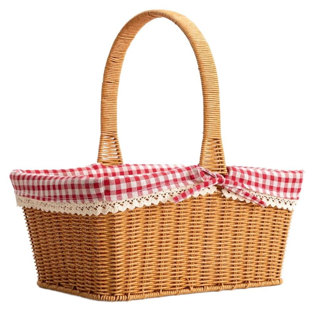 HOMLA Karierter Einkaufskorb PERLOTTE 38x26 cm