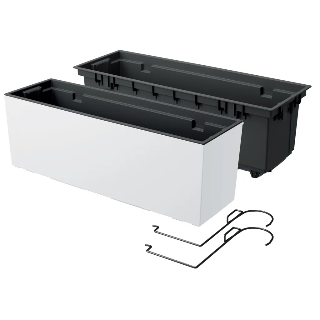 Jardinière Blanche URBI CASE W 58cm: Kit Fixation + Doublure, Pose Simple - 9
