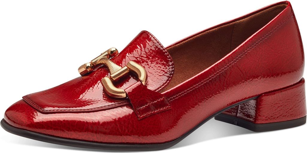 Tamaris Damen Slipper Penny Loafer Zierspange Halbschuh Karreé 1-24316-43, Größe:40 EU, Farbe:Rot