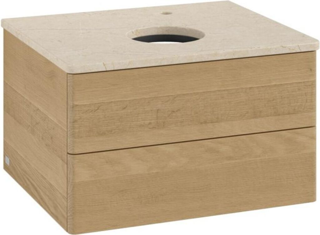V&B Waschtischunterschrank ohne Frontstruktur -Beleuchtung Antao 60x36x50cm, HL, WBP botti., hon. Oa