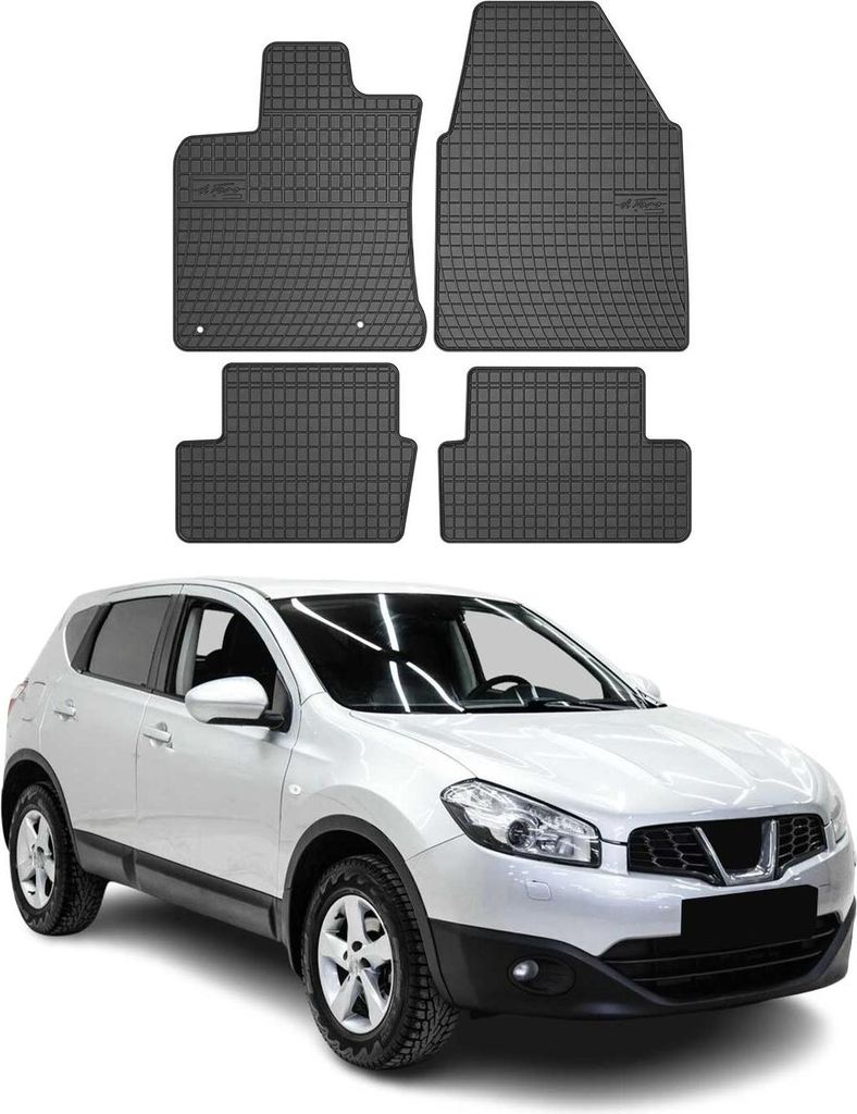 OMAC Gummi Fußmatten für Nissan Qashqai J10 2006-2014 Automatten Schwarz 4x