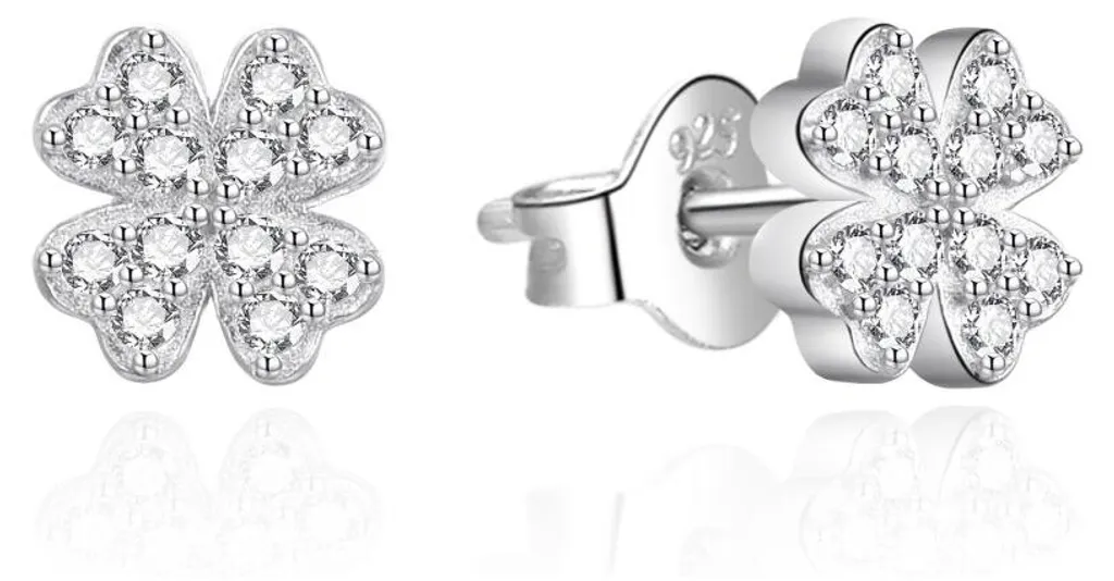 Boucles d'oreilles chic Quatrefoil argent pour mariages et soirées