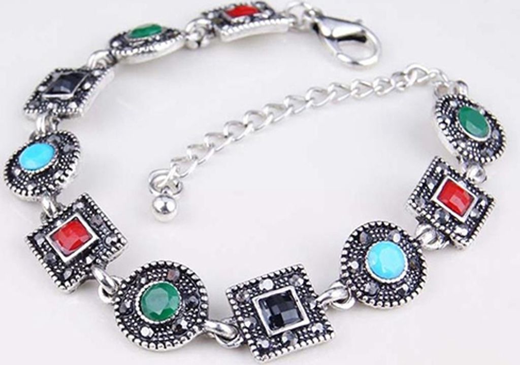 Boho-Frauen-Kreise, quadratisch, buntes Harz, geschnitzt, ethnisches Armband, Party-Schmuck