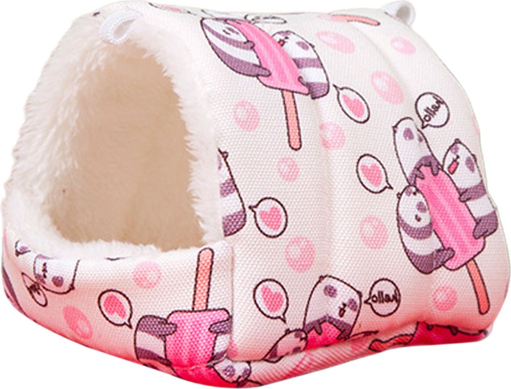 Hamster-Winternest, dicker, weicher Plüsch, Cartoon-Druck, gemütlich, kältebeständig, wärmespeichernd, Schlafbett, Kleintiere, Kaninchen, Eich...