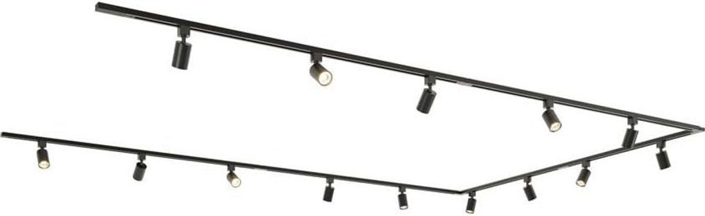 hoftronic LED Schienensystem 14x GU10 2700K U-Form Schwarz IP20