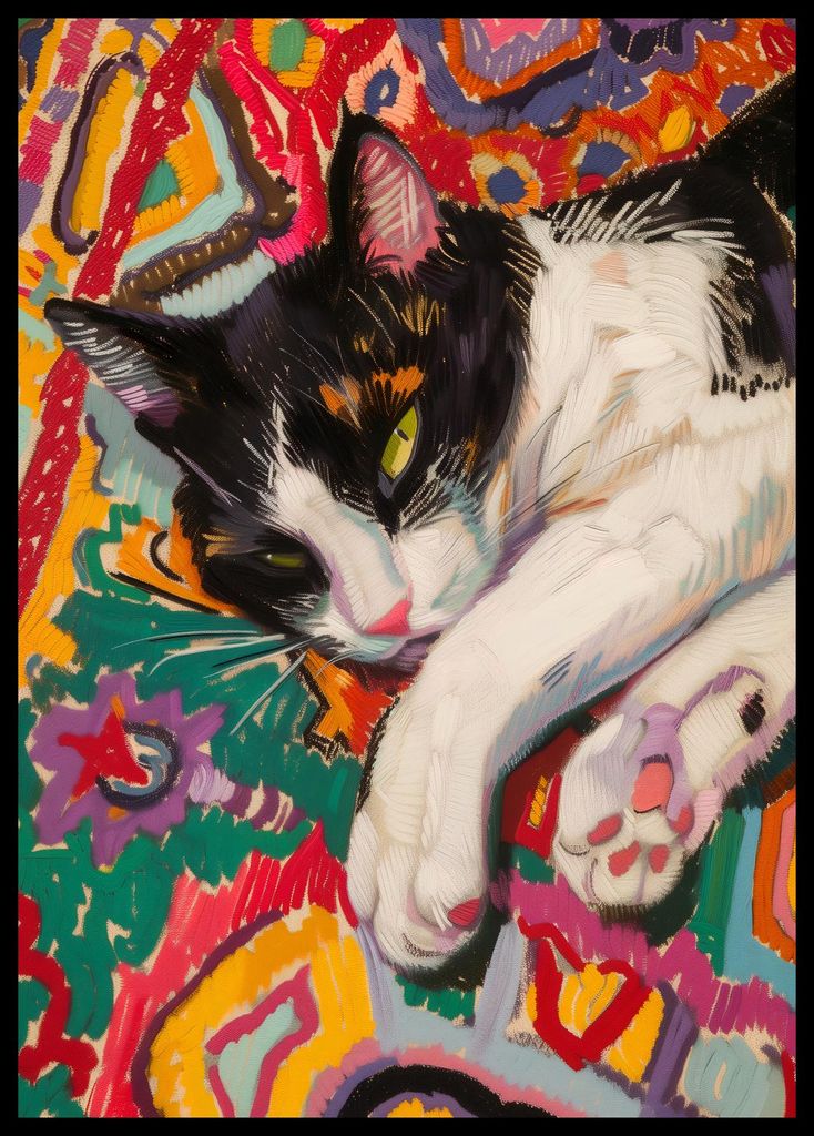 Plakat 42x59,4cm Traum einer bunten Katze