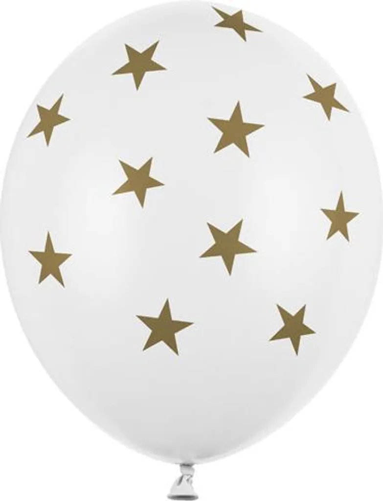 Ballons blancs étoiles 30cm lot de 50 pour décoration facile et pro