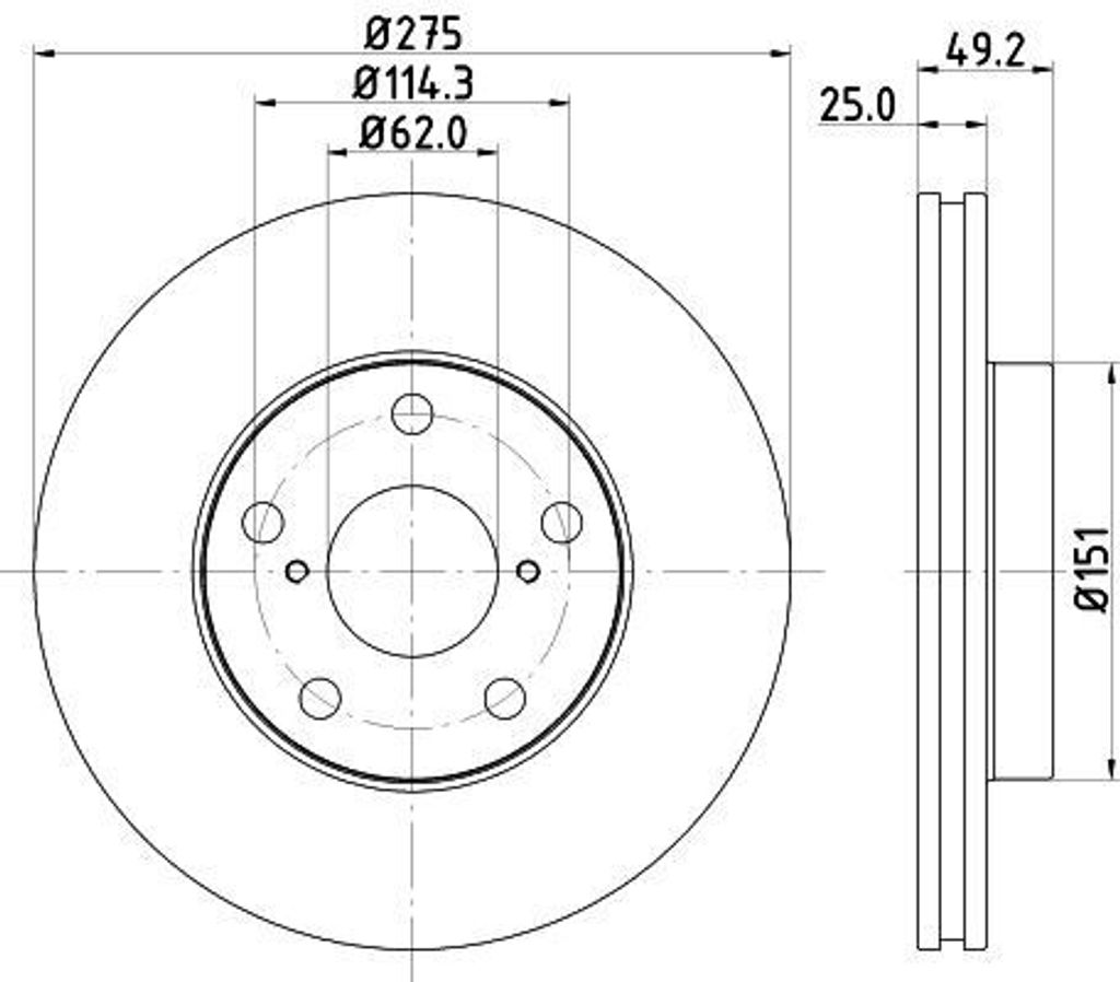 HELLA 8DD 355 118-691 - OE 4351224031 Bremsscheibe für RAV 4 II (A2)