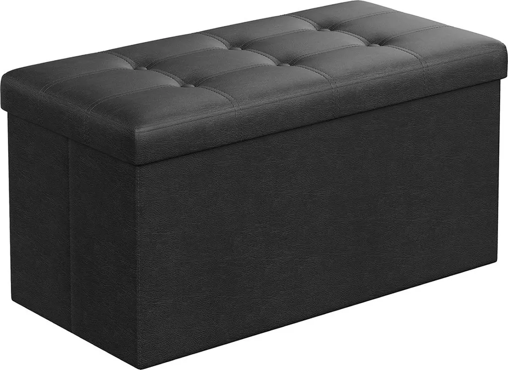Banc compact 76 cm en similicuir noir pour optimiser l'espace