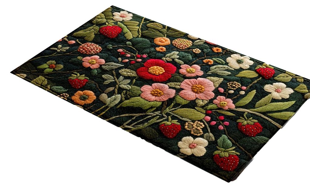 Fußmatte mit 3D-Blumenmuster, starke Wasseraufnahme, schnelltrocknend, rutschfest, für Schlafzimmer, Badezimmer, Balkon.