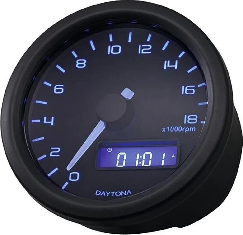 Velona60 Tacho 18000Rpm Bl Bk : Compte-tours numérique moto noir