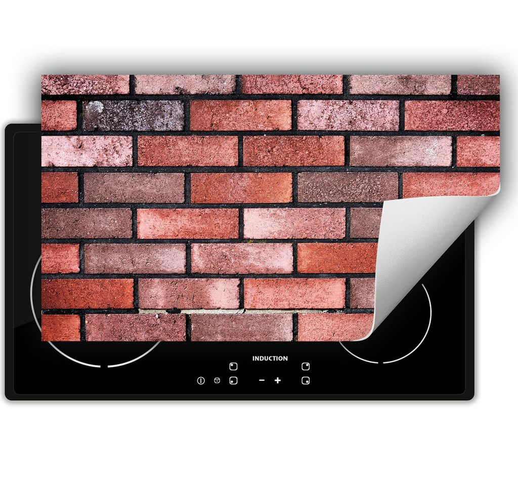 DarHaus Herdabdeckplatte 90x52 cm Anti Rutsch Matte Aufrollbar, Backstein