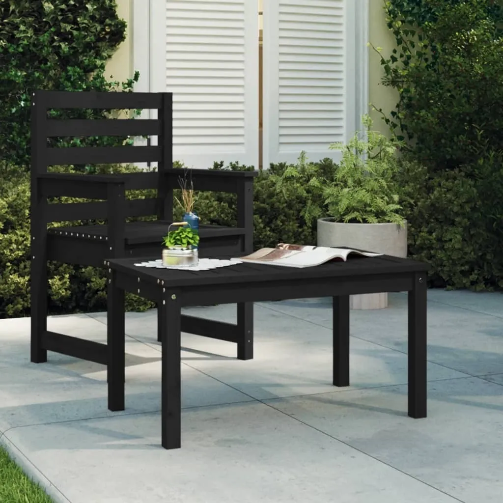 Maison Exclusive - Tavolo da giardino nero 82,5x50,5x45 cm in legno massello di pino