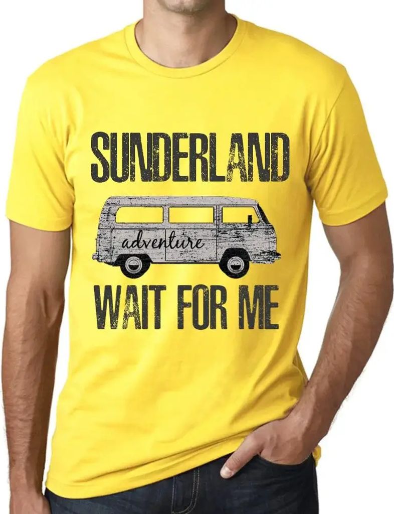 Herren Grafik T-Shirt Abenteuer warten auf mich in Sunderland – Adventure Wait For Me In Sunderland – Öko-Verantwortlich Vintage Jahrgang Kurzarm