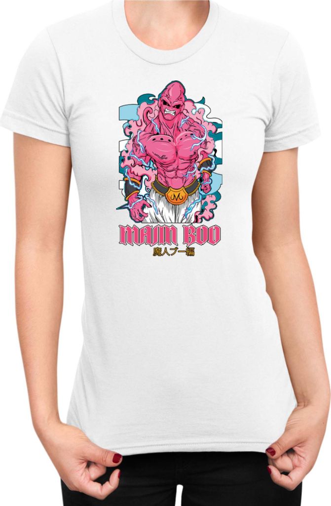 Damen T-Shirt Japan Manga Anime Comics Animation Dragon Anime Manga Ball Boo 05, Lady XL / Weiß