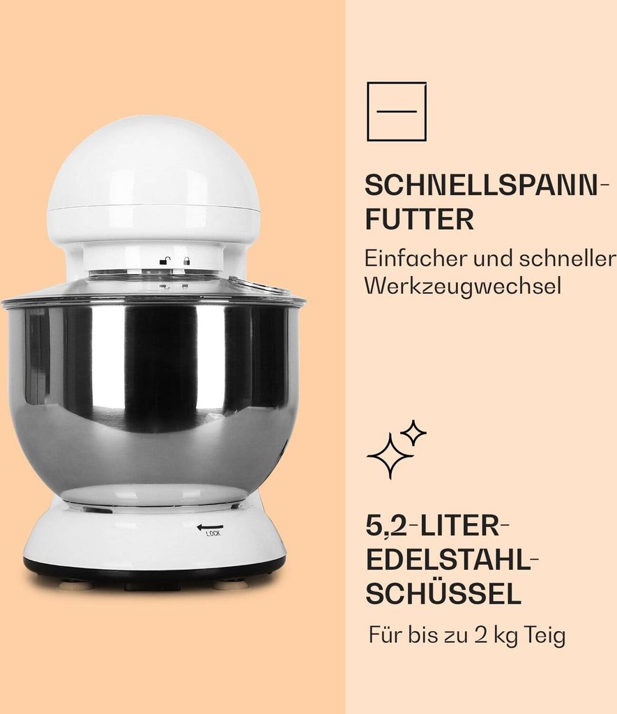 Klarstein Küchenmaschine, Knetmaschine mit 5L Schüssel, Produktbild 5