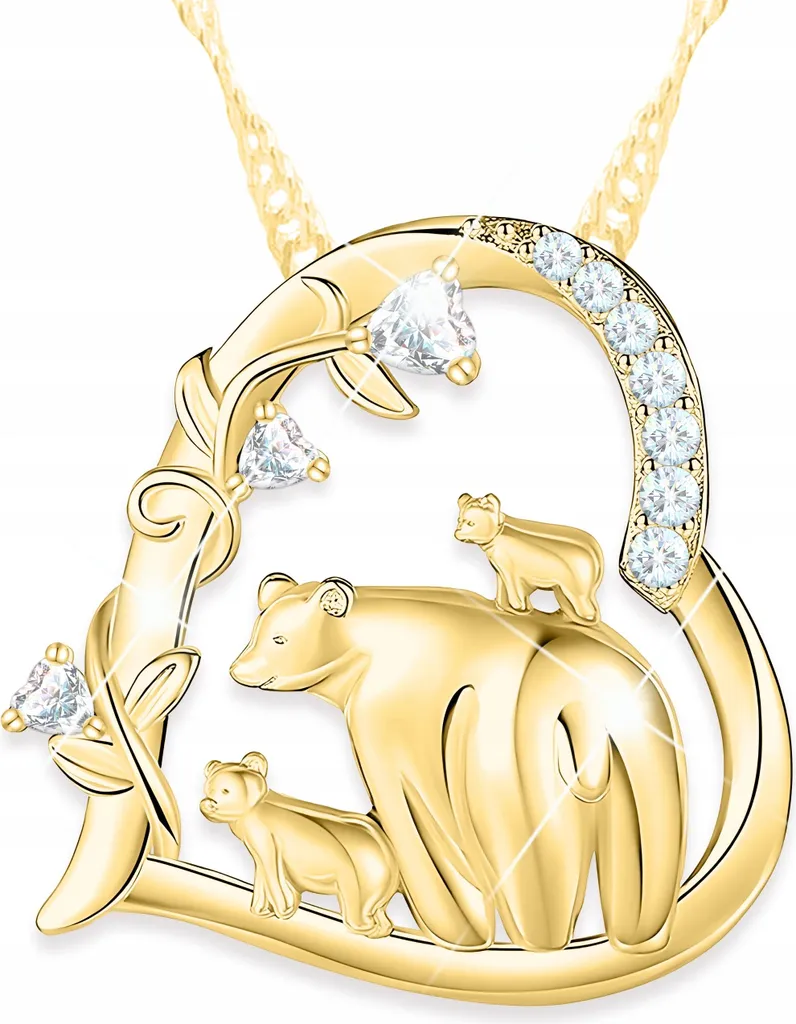Offerta Collana Argento 925 Orso Cuore Oro | Prezzo Fabbrica