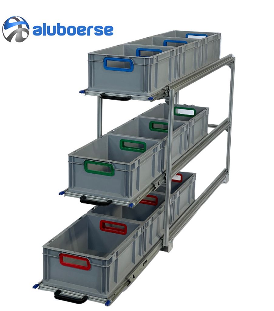Heckauszug für Euroboxen (400mm) – 3 Ebenen - Wohnmobil Produktbild 