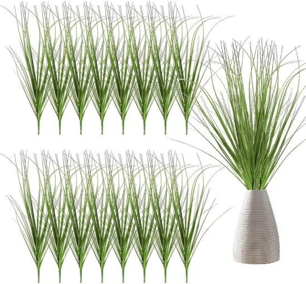 Lot de 16 brins de gazon synthétique vert 50 cm pour décoration jardin