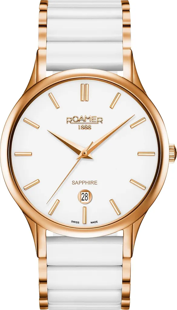 Montre ROAMER femme or rose au design classique et cadran décoratif fin