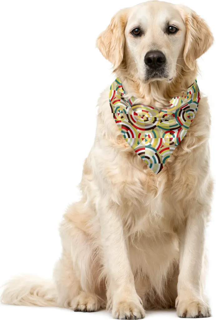 ABAKUHAUS Bandana geometrica per animali domestici, rombi e bullseye, 55x55 cm, multicolore