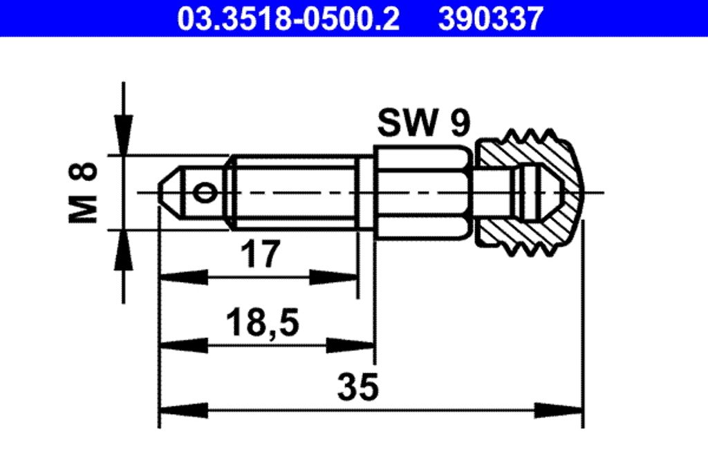 ATE Entlüftungsschraube 03.3518-0500.2 18,5mm