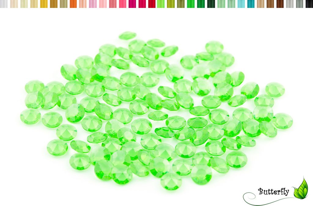 100 Dekosteine Diamanten 12mm, Farbe:hell mint / pastelgrün 513