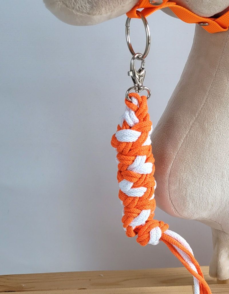 Strickleine für Hobby Horse - neonorange/weiß