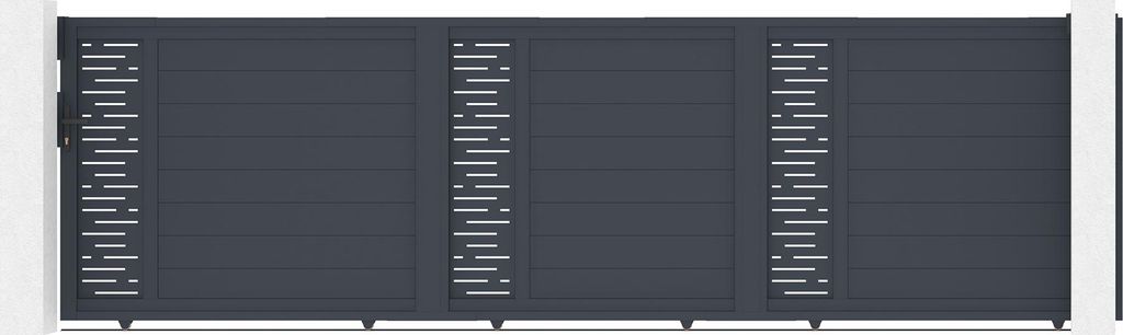 Schiebetor 5m ARLBERG H.140cm Aluminium + RANGER C300 Motorisierung