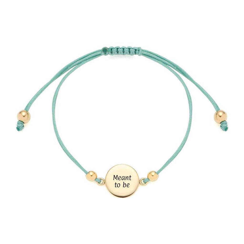 Leonardo Armband Mila aus Edelstahl, IP Gold, Textil, mint