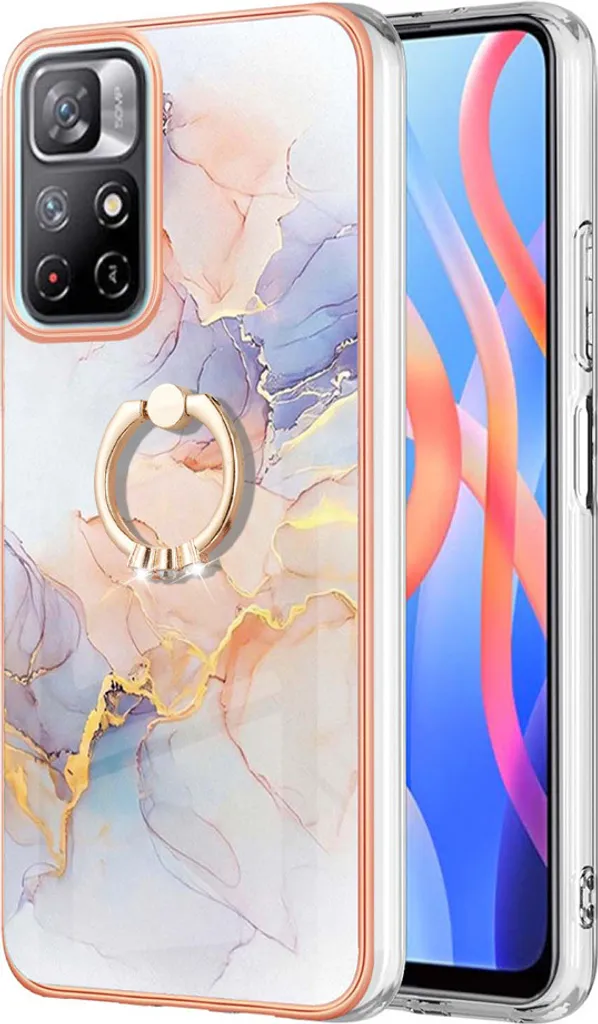 Custodia Chic Xiaomi Redmi Note 11 5G Grigio: Stile e Anello Supporto