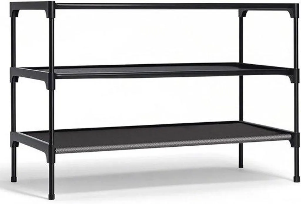 Meuble chaussures métal 3 niveaux idéal pour entrée et dressing étroit