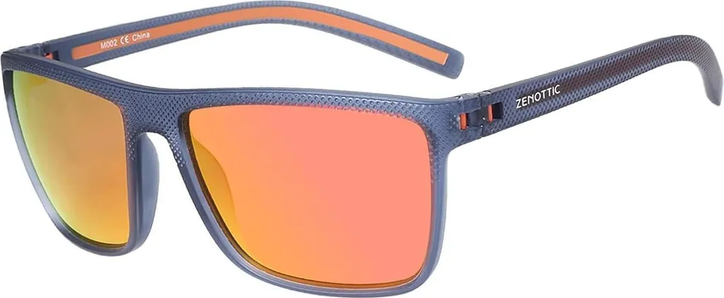 Occhiali da sole polarizzati da uomo montatura TR90 protezione UV400 lente Square C16 Orange