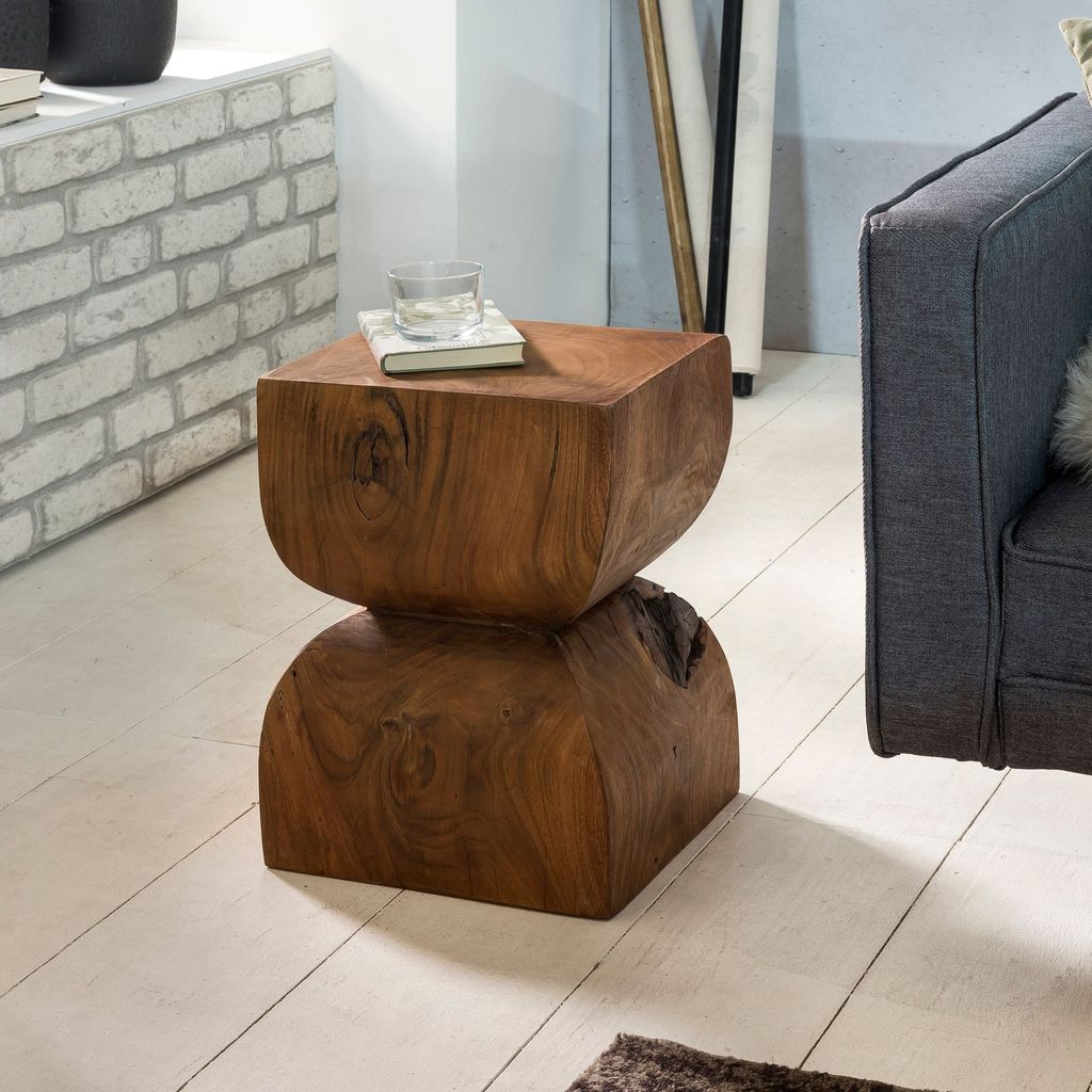 Stolík  wl1.562 sheesham masív 30x45x30cm rustikálny Obrázok produktu 8