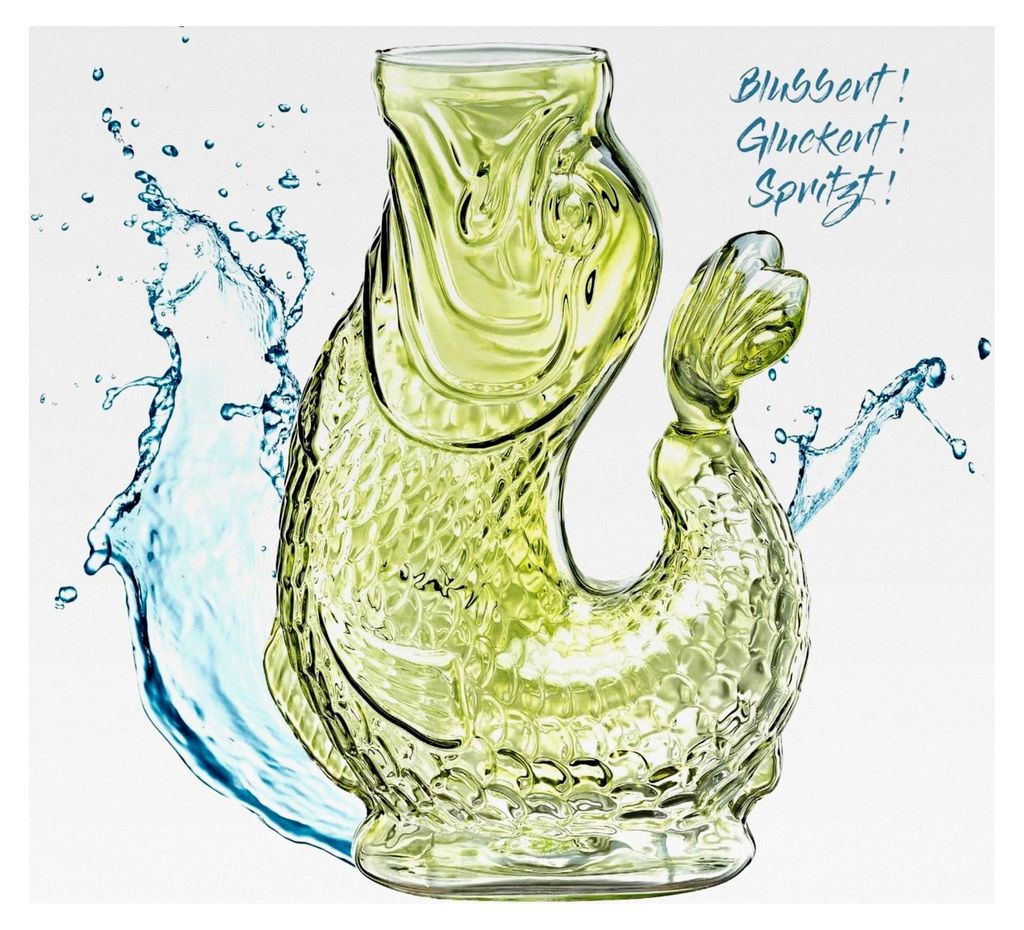 Wasserkaraffe grün 10x15,5x23cm