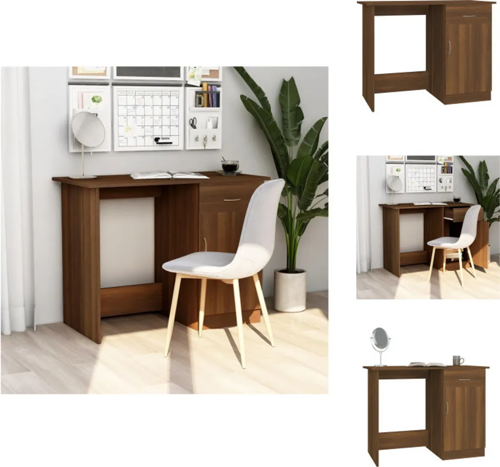 Scrivania per Cameretta 100 cm vidaXL - Rovere Marrone Resistente