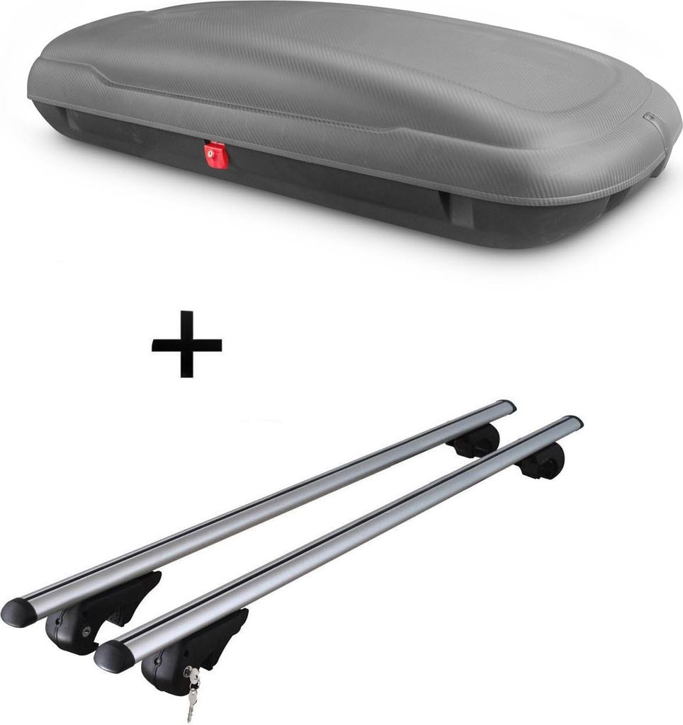 Dachbox VDP-BA400 + Dachträger Rio 120 kompatibel mit für Kia Ceed Sportswagon (Kombi) 2006-2012