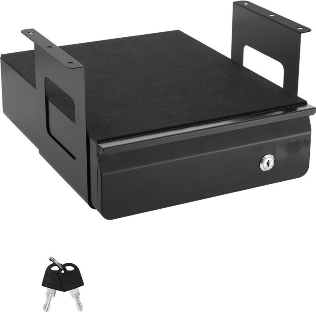 Untertisch Schublade mit Regal 365x335x185mm - Unterbau Schreibtisch Organizer - Platzsparende Bürozubehör - Langlebige und Robuste Konstruktion