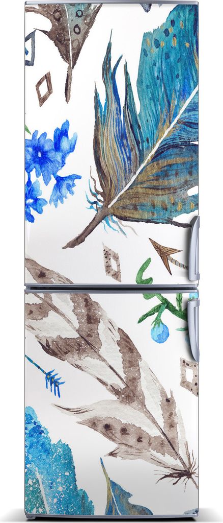 Tulup Kühlschrankdekoration - Magnetmatte - 60 cm x 180 cm - Magnet auf dem Kühlschrank - Federn Und Blumen