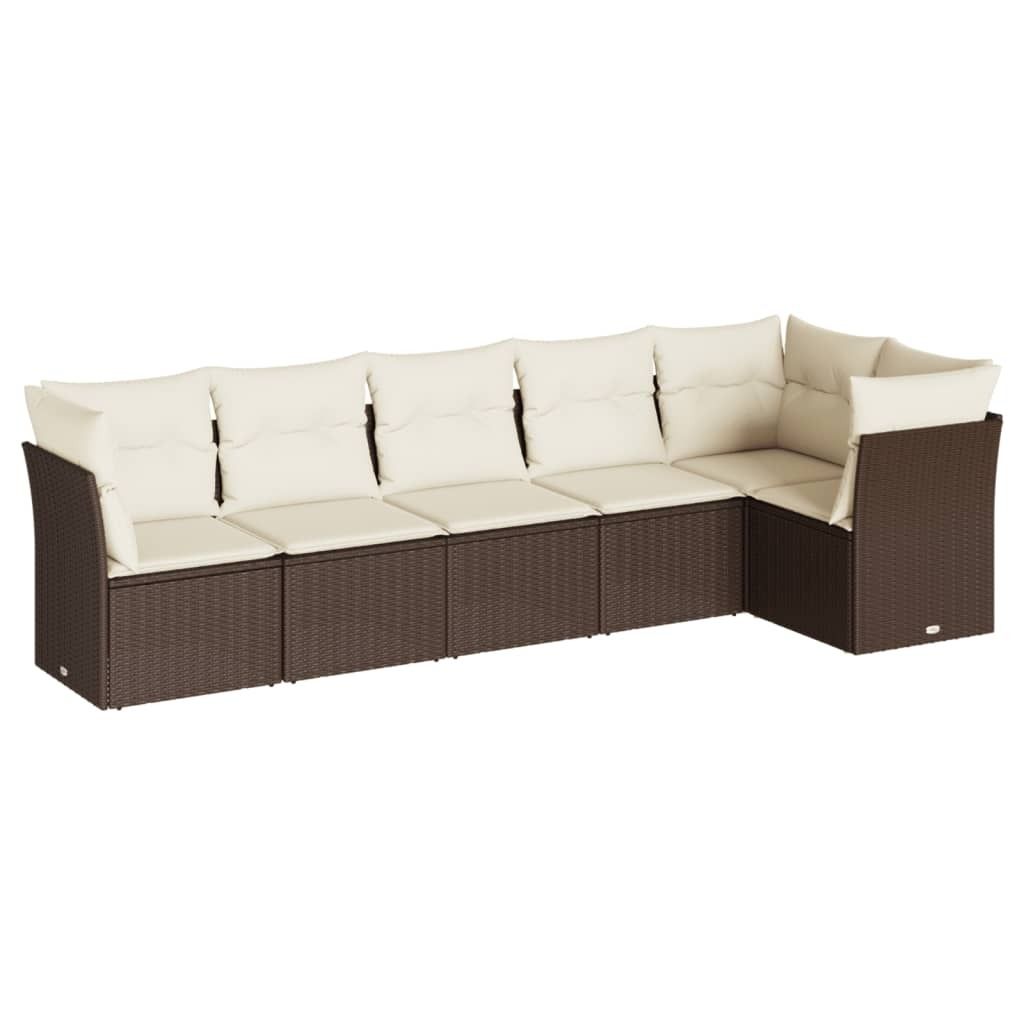 "WINTER SALE" 6-tlg. Garten-Lounge-Set - elegantes Design - Sitzgruppe/Gartengarnitur - mit Kissen Braun Poly Rattan - Terassenmöbel NeuMöbel868704