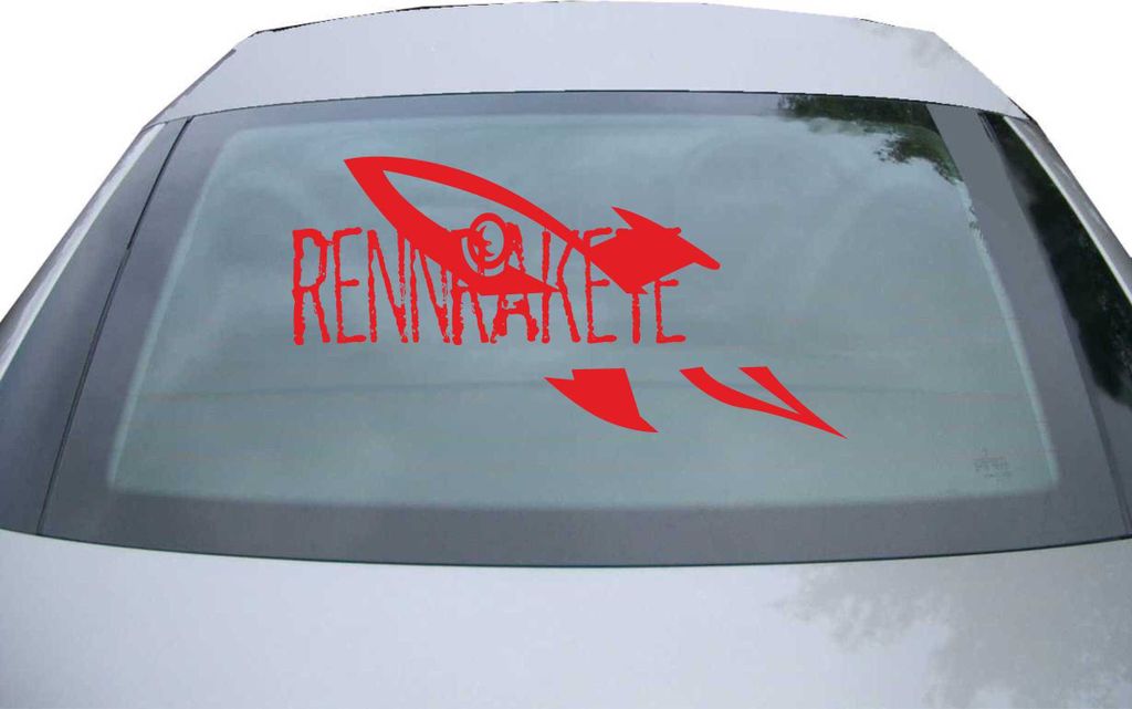 Indigos UG - Aufkleber Heckscheibe & Motorklappe DE7146 - rot - 600x304 mm - Rennrakete - up to space - Spaceship - Auto Scheiben Fenster Heckklapp...