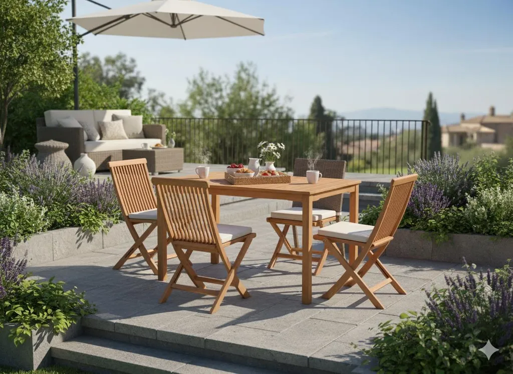 Table de Jardin Stable et Durable Pittsburgh Marron contre Intempéries