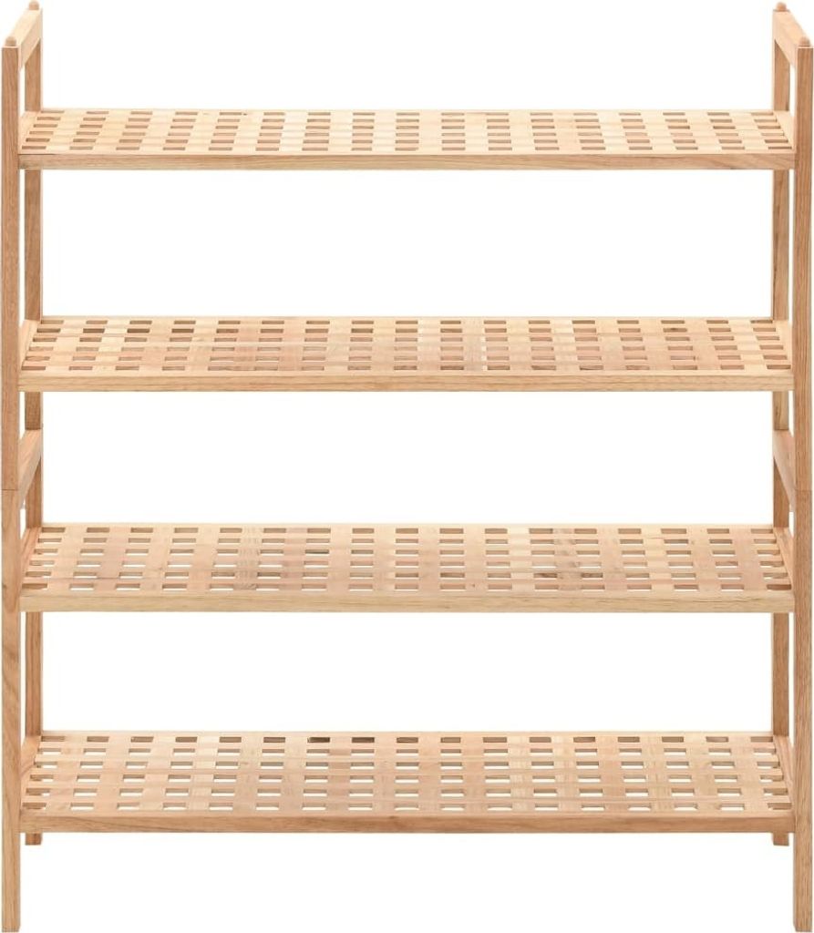 vidaXL Scarpiera in legno massiccio di noce 69x26x81 cm Immagine del prodotto 