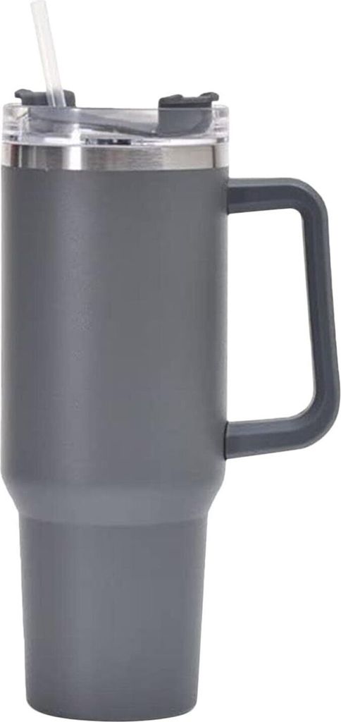 Doppelwandiger Edelstahl Thermobecher mit Strohhalm,40oz 1200ml Becher Tumbler mit Griff und Deckel,Vakuum Isolierbecher Becher,Autobecher Reisebec...