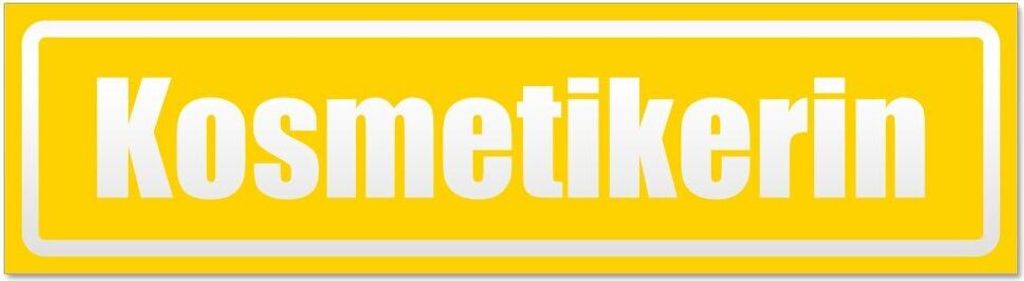 Kiwistar Kosmetikerin invertiert Magnetschild Schild magnetisch - 45cm Gelb - Magnetfolie für Auto PKW Kfz