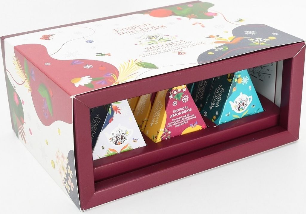 WEIHNACHTSTEEKOLLEKTION PYRAMIDEN (WELLNESS – 3 GESCHMACKSRICHTUNGEN) (12 x 2 g) 24 g (SAISONPRODUKT) - ENGLISCHER TEESHOP