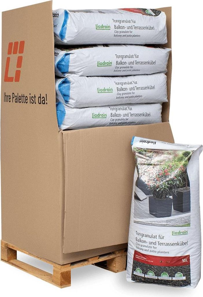 Liadrain Blähton Fein 50l x 13 Sack 650l Palette Produktbild 