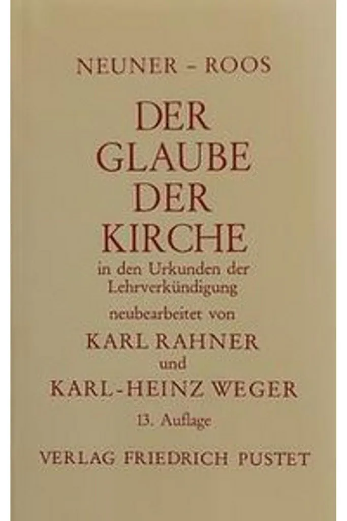 Livre Théologie Der Glaube der Kirche : Sources et Documents Dogmatiques