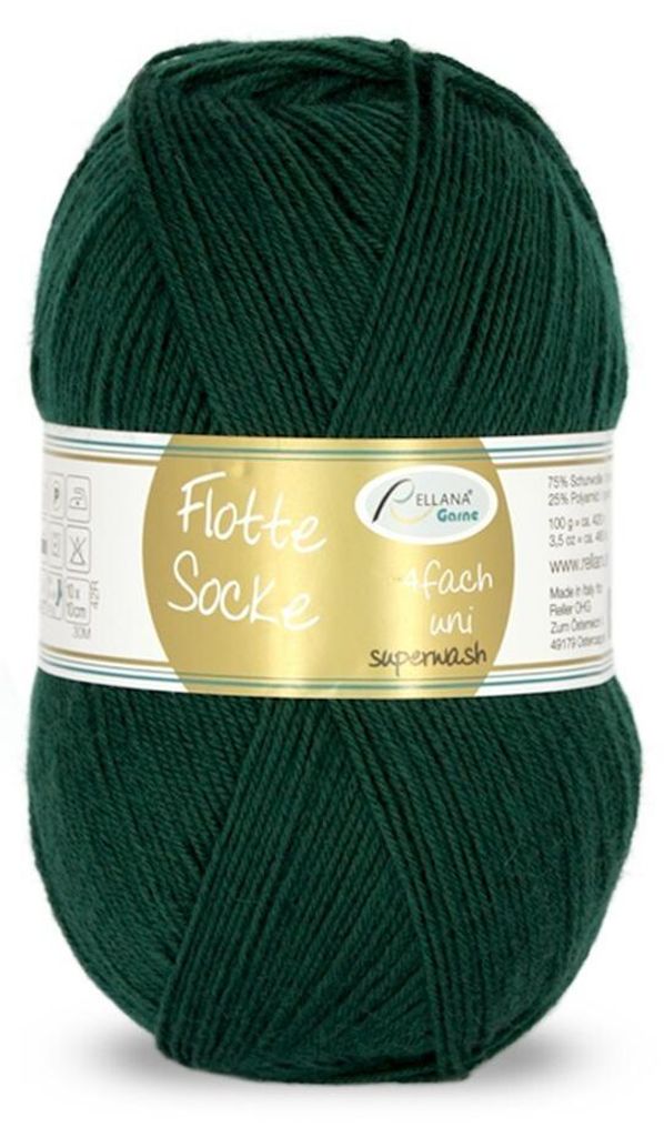A ball of green yarn with a label.