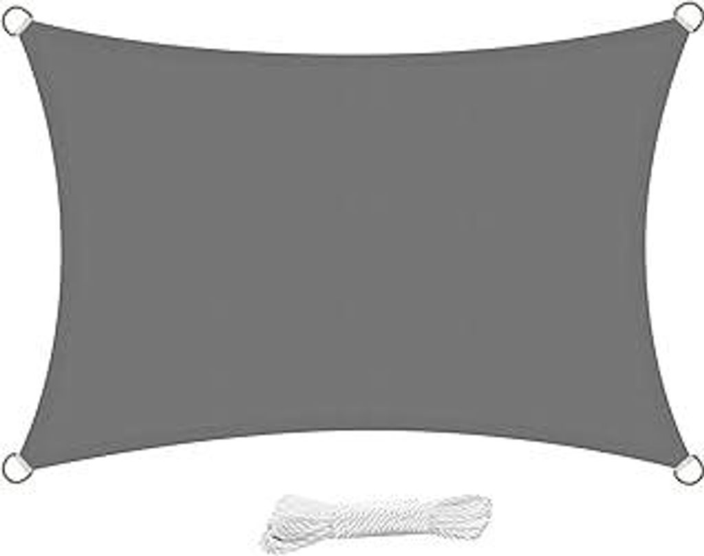 swift Sonnensegel Wasserdicht Rechteckig 2x3 Meter UV Schutz Polyester Wasserabweisend Rechteck 2x3m Sonnenschutz Balkon Garten und Terrasse, Grau ...